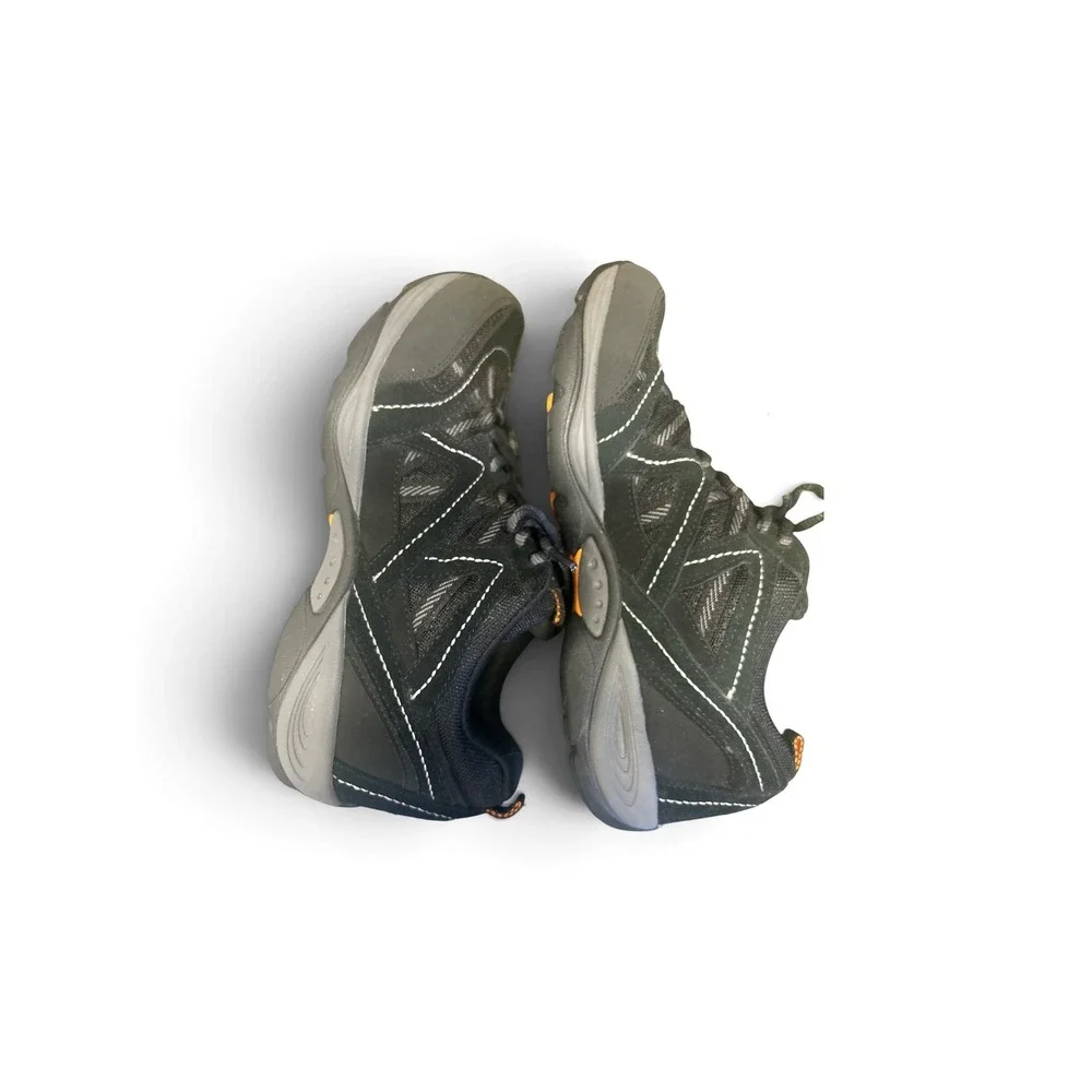 Easy Spirit Explore Map Womens 8.5W Black Leather Hiking Trail Sneakers Shoes